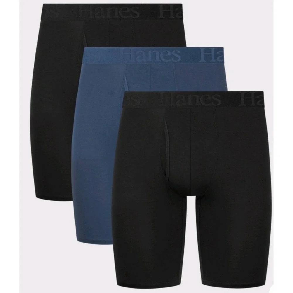 Hanes Originals Premium‎ Men's SuperSoft Long Leg Boxer Briefs 3pk Size S 28-30